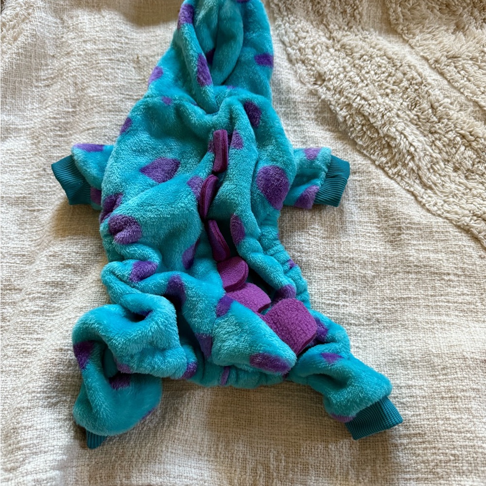 Cozy Blue and Purple Dog Fleece Outfit